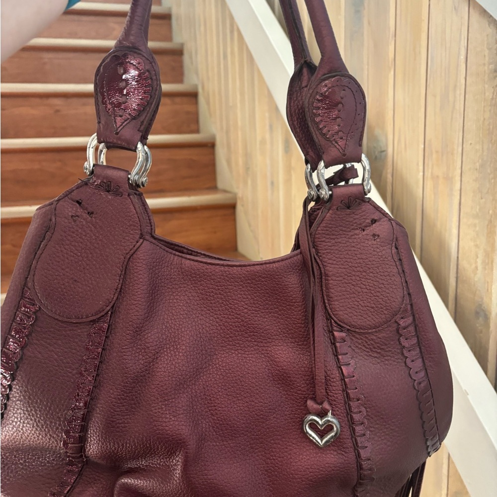 Brighton Burgundy Shoulder Bag with Braided Detail